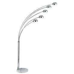 Revive Lighting Revive Modern Chrome Floor Lamp With Marble Base