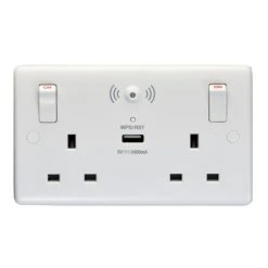 Revive Lighting Revive Twin Plug Socket With USB & WiFi Extender White