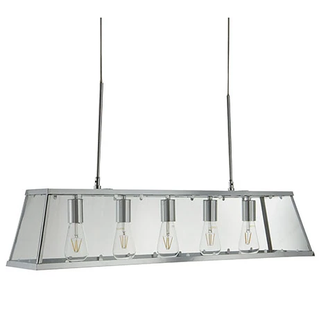 Revive Lighting Revive Chrome Lantern Bar Ceiling Light - 5 Light 1 Revive Lighting Revive Chrome Lantern Bar Ceiling Light - 5 Light