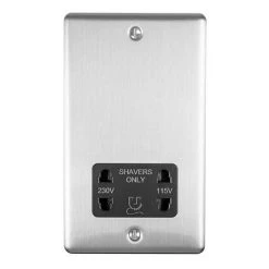 Revive Lighting Revive Shaver Socket Satin Steel/Black