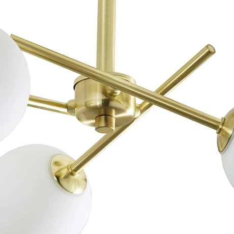 Revive Lighting Revive Satin Brass/Opal Glass 3-Light Cross Arm Ceiling Light 3 Revive Lighting Revive Satin Brass/Opal Glass 3-Light Cross Arm Ceiling Light - Image 3
