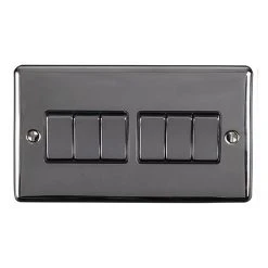 Revive Lighting Revive 6 Gang 2 Way Light Switch - Black Nickel