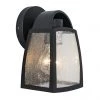 Revive Lighting Revive Outdoor Small Matt Black Wall Light With Seeded Glass Diffuser
