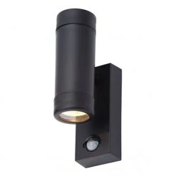 Revive Lighting Revive Outdoor Black Up & Down Wall Light With PIR Sensor
