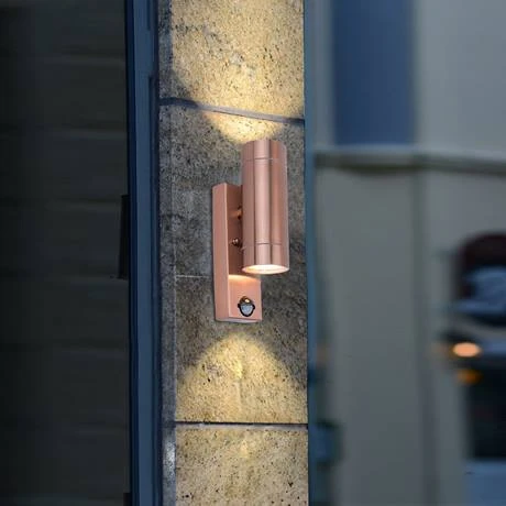 Revive Lighting Revive Outdoor PIR Modern Copper Up & Down Wall Light 4 Revive Lighting Revive Outdoor PIR Modern Copper Up & Down Wall Light - Image 4