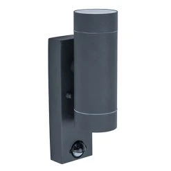 Revive Lighting Revive Outdoor PIR Modern Black Up & Down Wall Light
