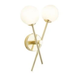 Revive Lighting Revive Satin Brass/Opal Glass 2-Light Cross Arm Wall Light