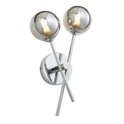 Revive Lighting Revive Chrome/Smoked Glass 2-Light Cross Arm Wall Light
