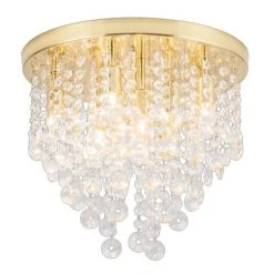 Revive Lighting Revive Brass 9 Light Round Flush Bathroom Ceiling Light