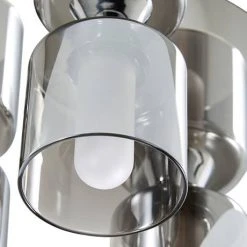 Revive Lighting Revive Chrome/Smoked Glass 3-Light Plate Ceiling Light -Revive Lighting Shop RV90835 D2 460