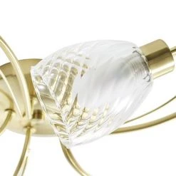 Revive Lighting Revive Satin Brass/Clear Glass 5-Light Ceiling Light -Revive Lighting Shop RV9285B D2 460