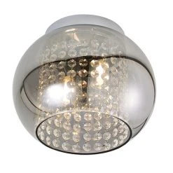 Revive Lighting Revive Chrome/Smoked Glass 2-Light Cloche Ceiling Light