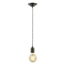 Revive Lighting Revive Grey Braided Cable Pendant Light