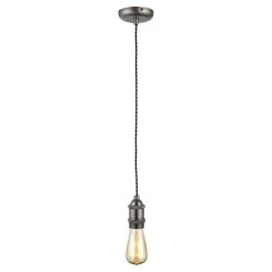 Revive Lighting Revive Pewter With Black Twisted Cable Pendant Light