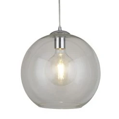 Revive Lighting Revive Clear Glass Ball Pendant Ceiling Light, 25cm