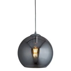 Revive Lighting Revive Glass Ball Pendant Light - Smoked Glass, 30cm